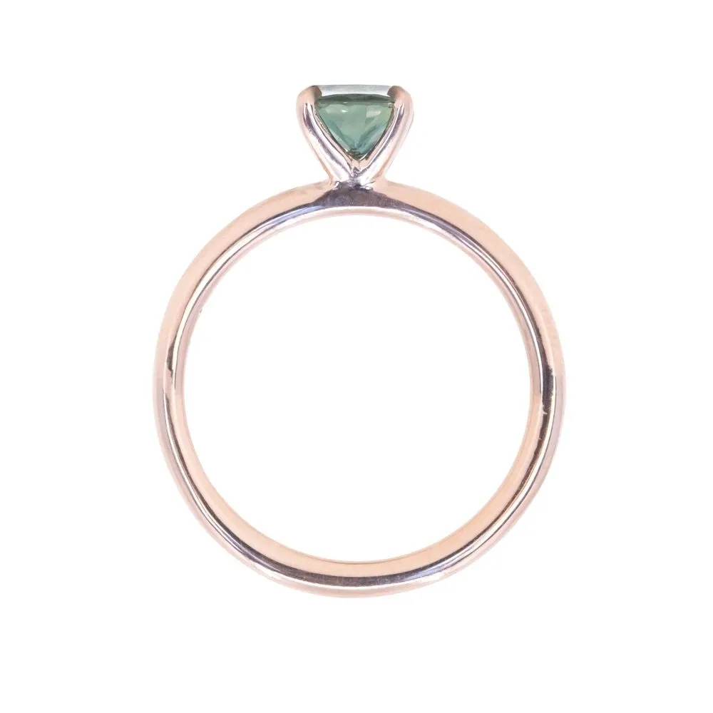 0.86ct Oval Parti Sapphire 4 Prong Classic Solitaire in 14k Rose Gold