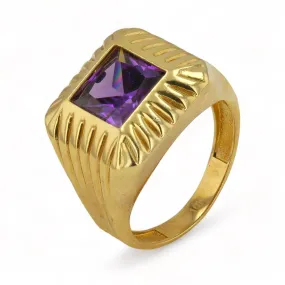 10K Yellow Gold Amethyst Ring - 220592