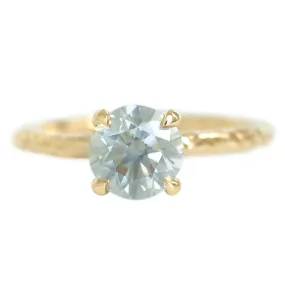 1.25ct Round Grey Diamond Evergreen Solitaire Ring in 14k Yellow