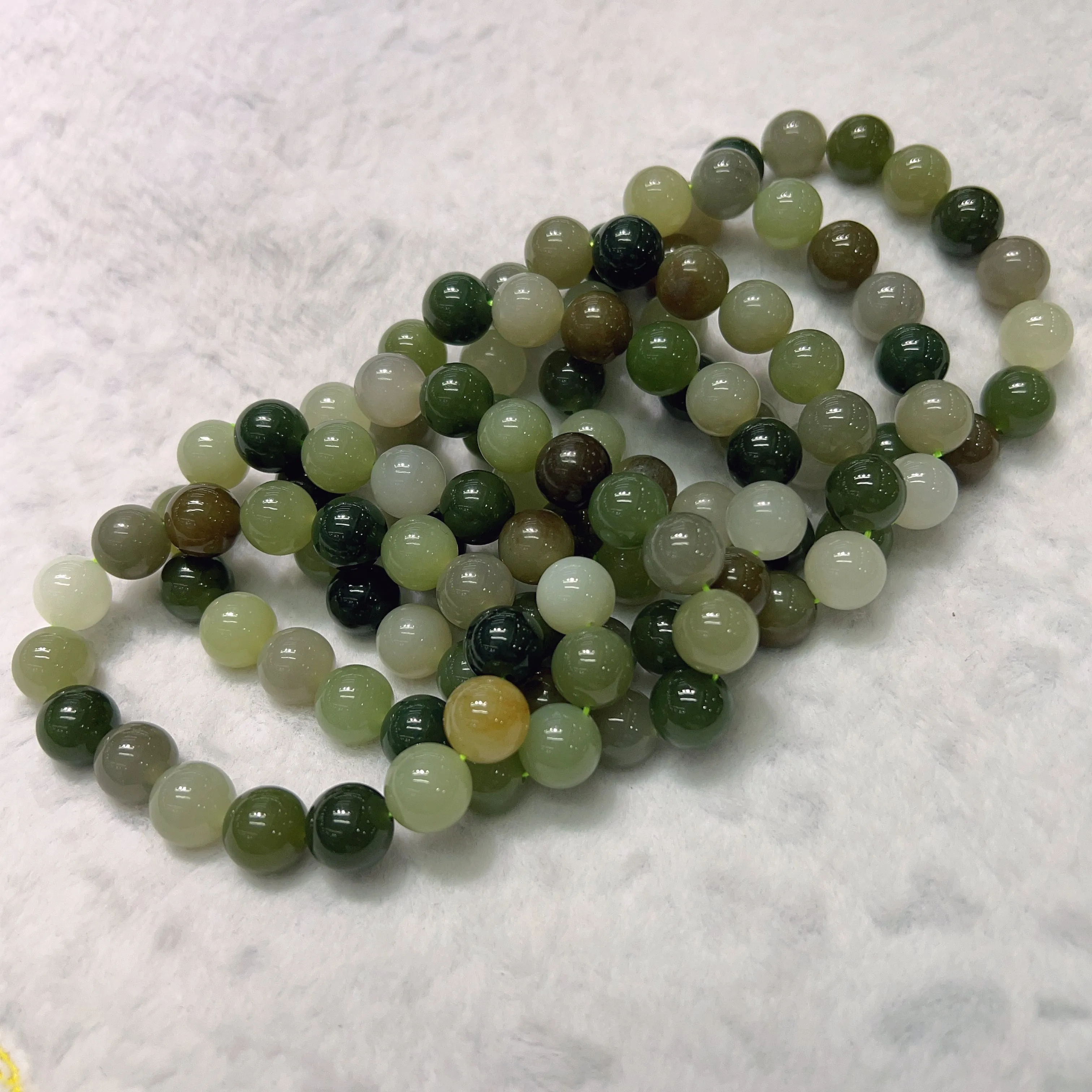 12mm Natural Assorted Nephrite Bracelets for Resell or DIY Jewelry Projects