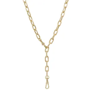 14k Extra Large Square Oval Link Chain Necklace with Swivel Clasps