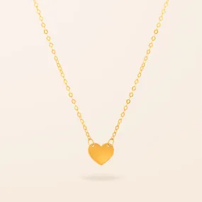 14K Gold Engravable Mini Heart Necklace