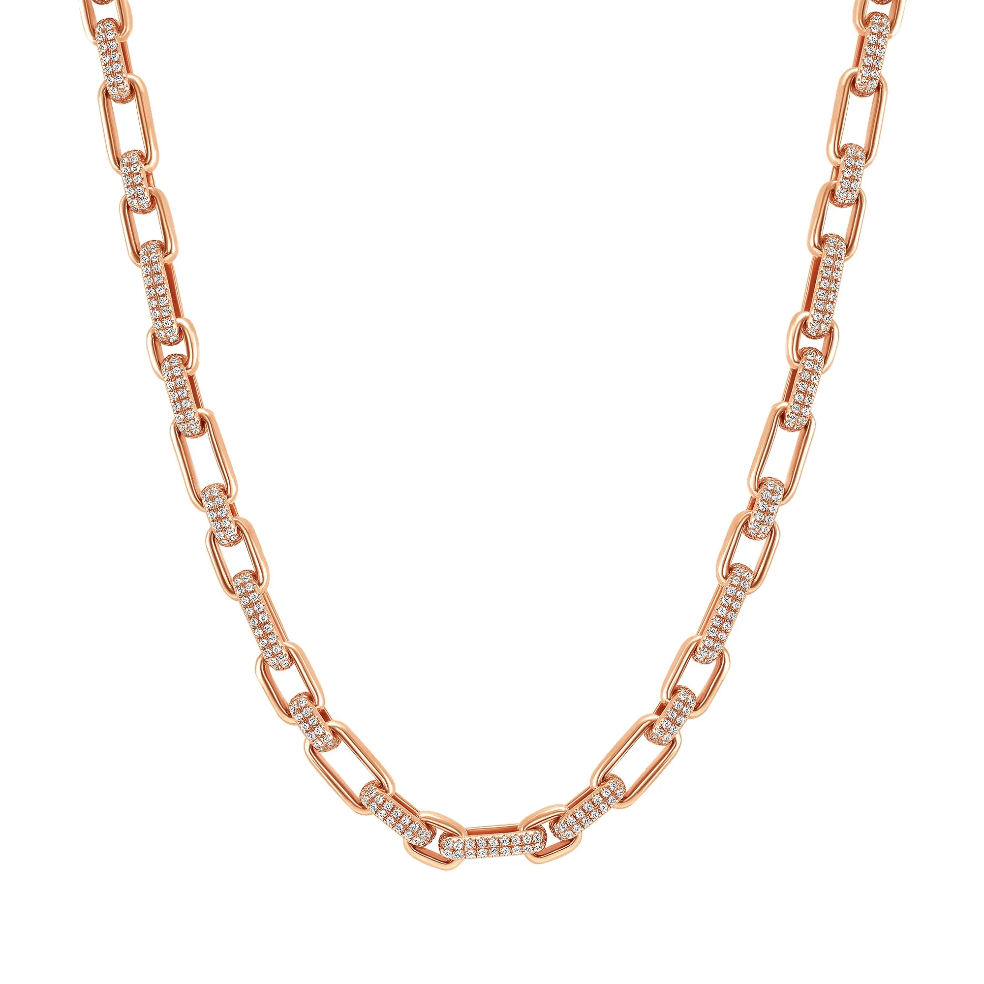 14K Gold Link Diamond Necklace