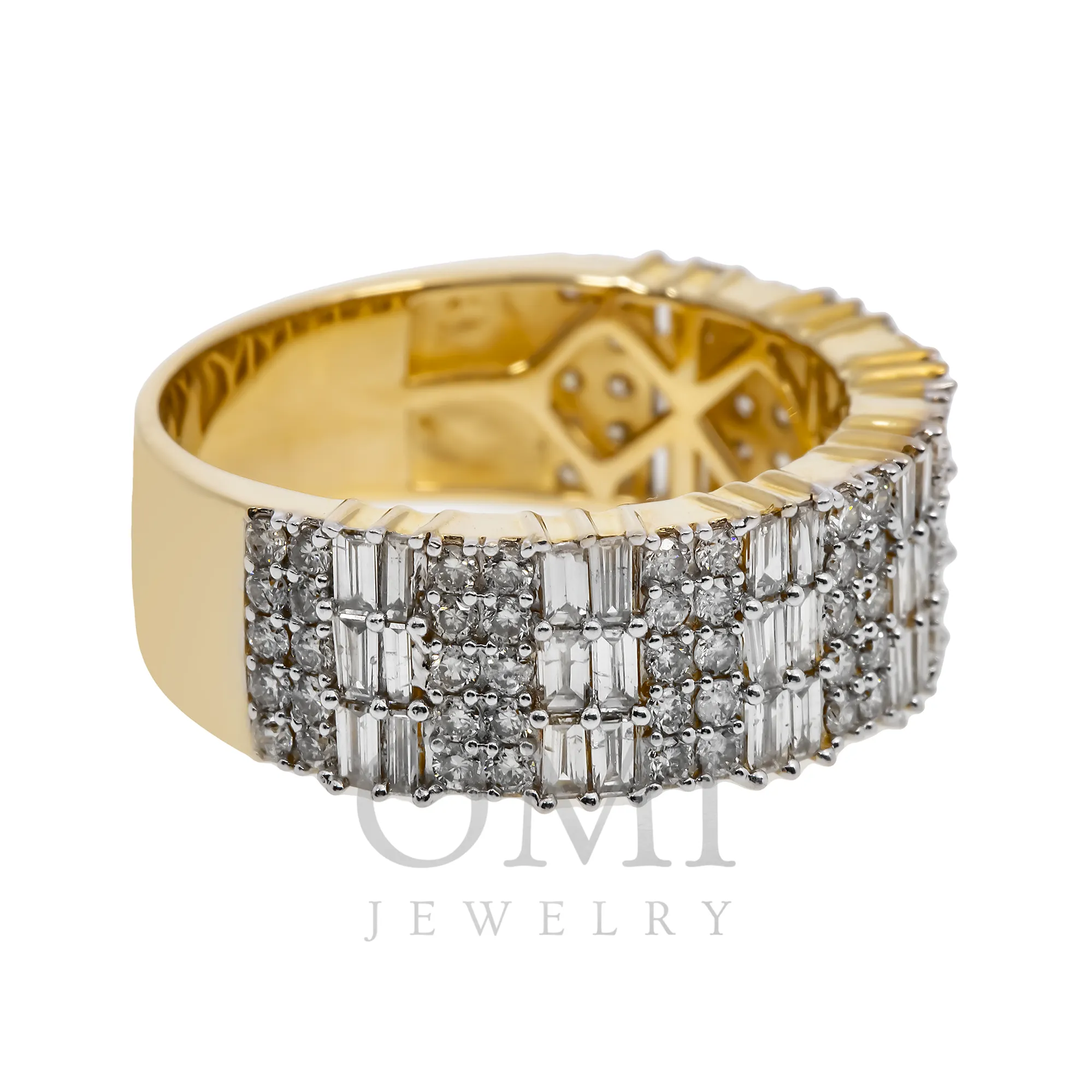 14K GOLD ROUND CUT DIAMOND CLUSTER MENS STATEMENT BAND RING 2.30 CT