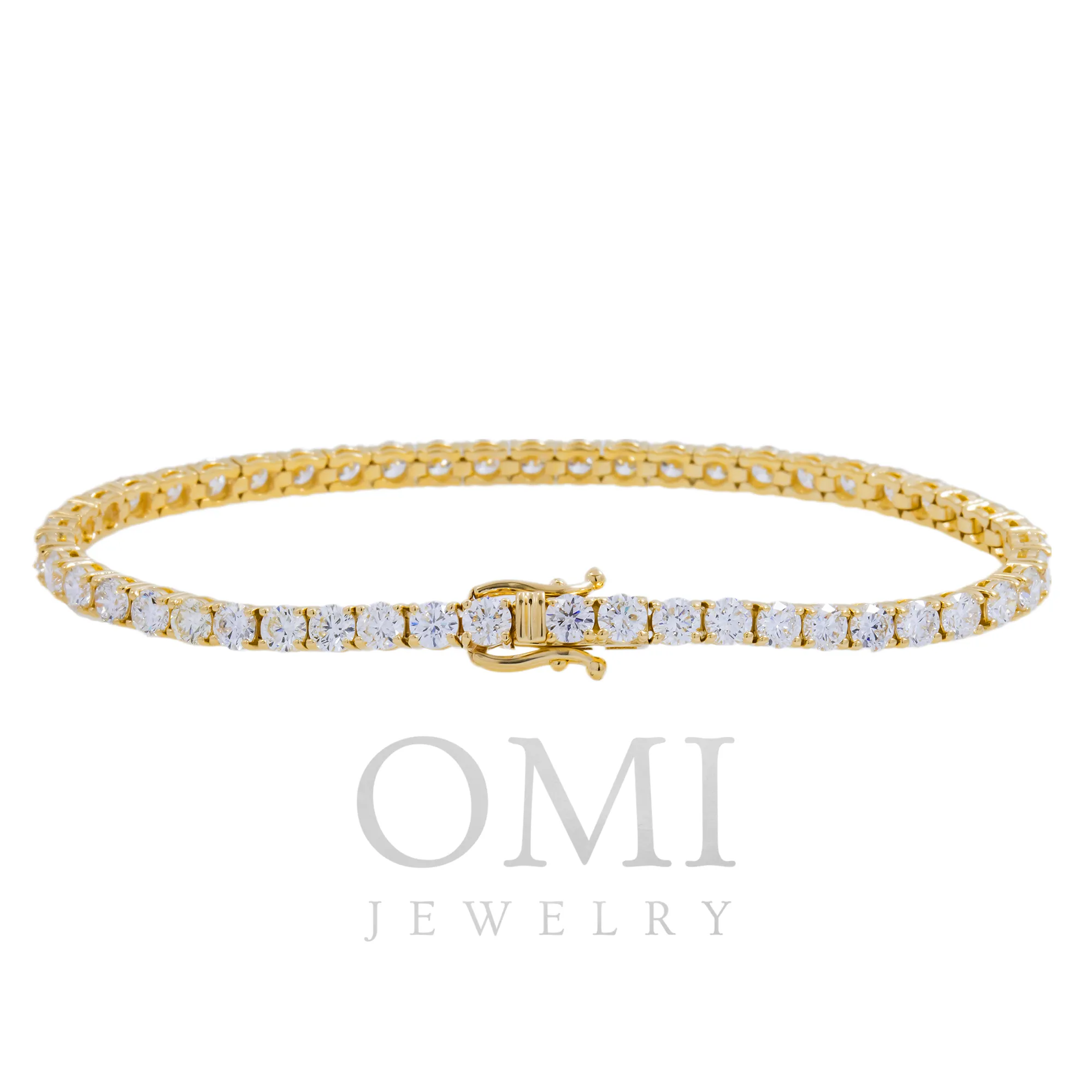 14K GOLD ROUND DIAMONDS TENNIS BRACELET 9.03 CT