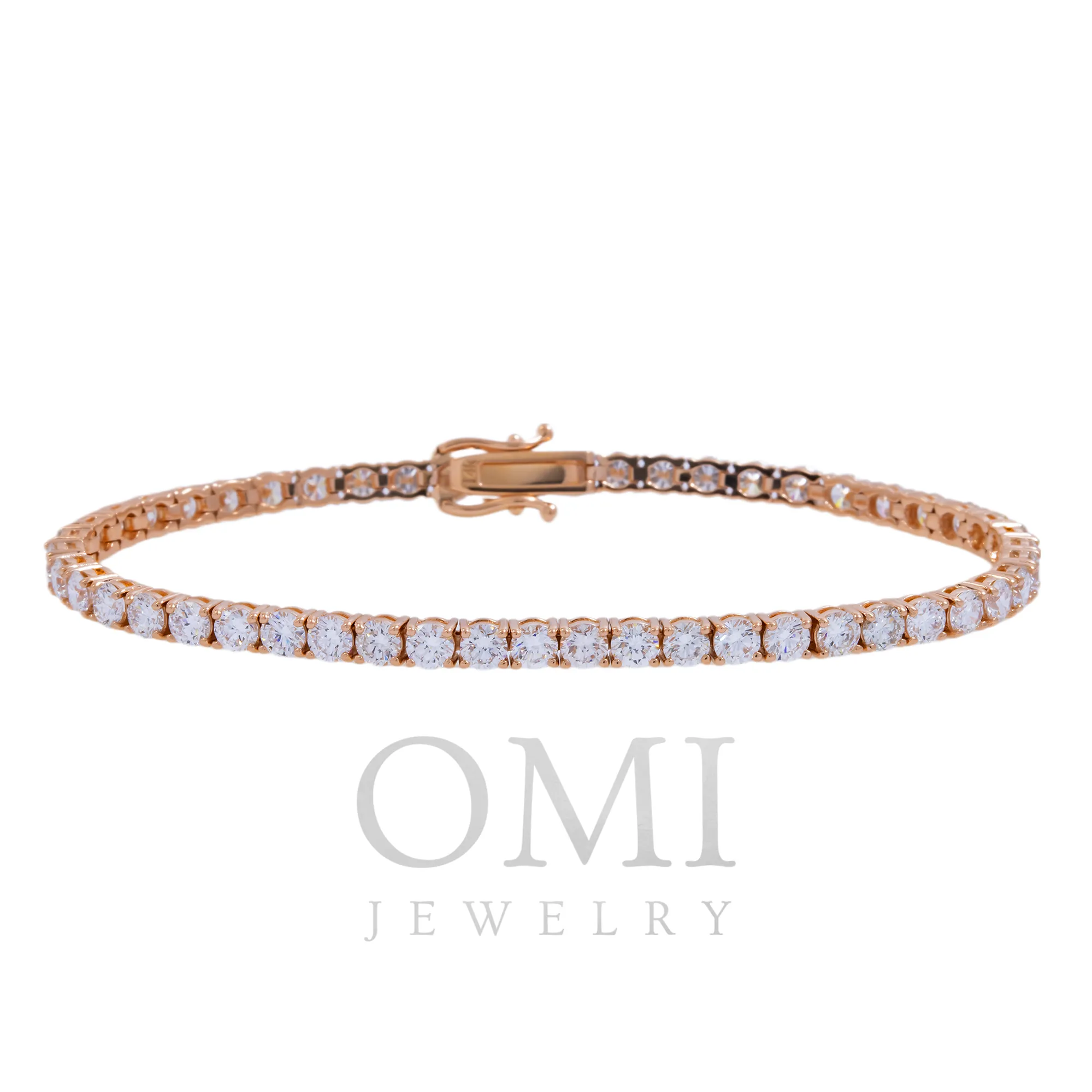 14K GOLD ROUND DIAMONDS TENNIS BRACELET 9.03 CT