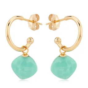 14k Gold Turquoise Drop Earrings