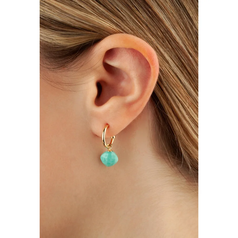 14k Gold Turquoise Drop Earrings