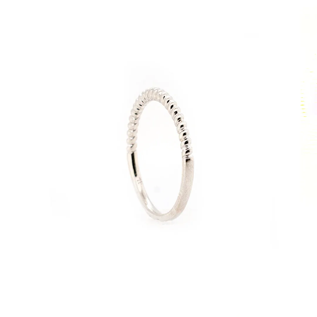 14K White Gold Wedding Band