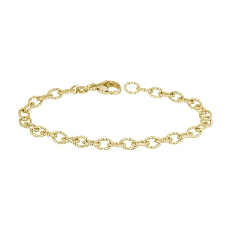 14K YELLOW GOLD 5MM TWISTED CABLE LINK BRACELET