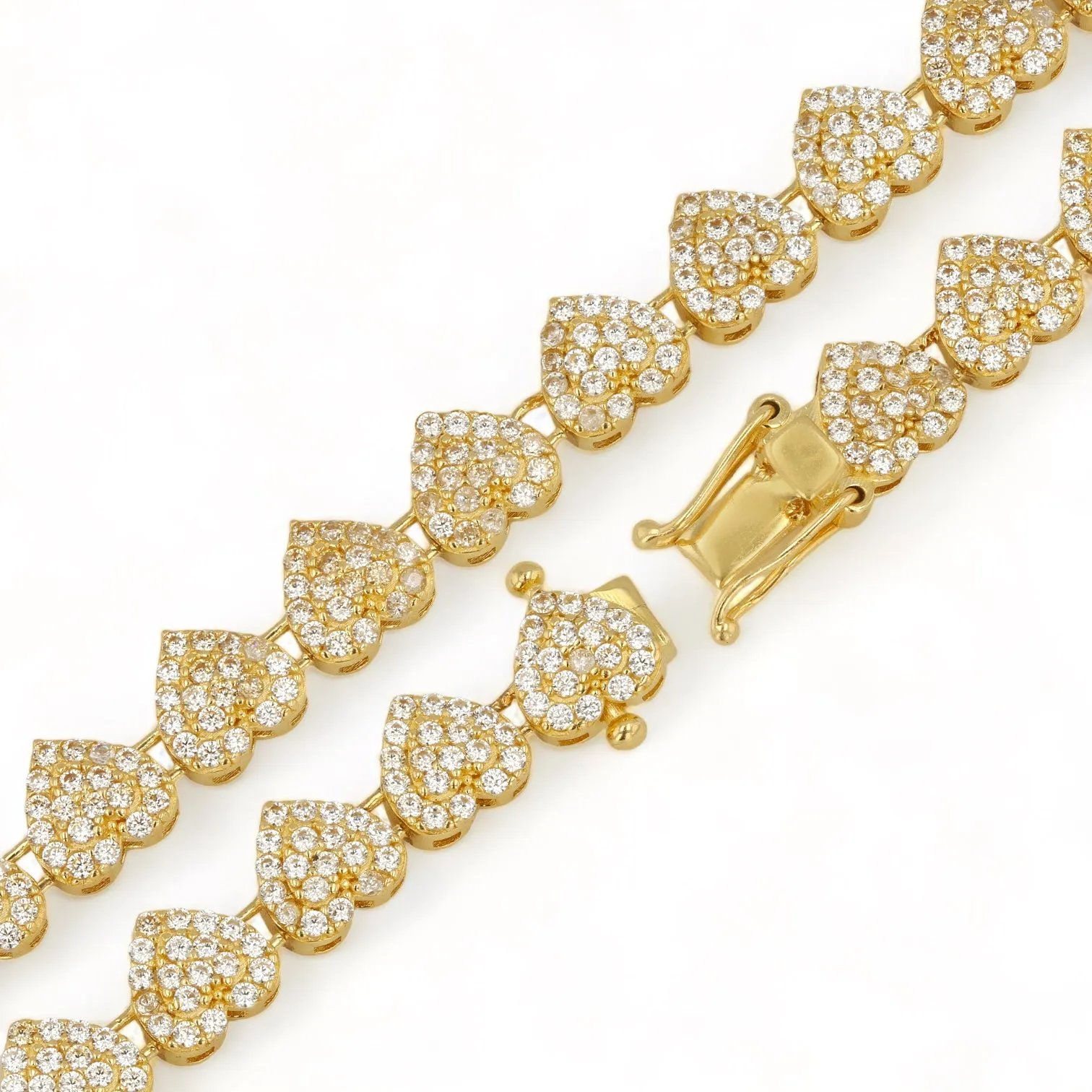 14K Yellow Gold Heart Bracelet with CZ - 226469