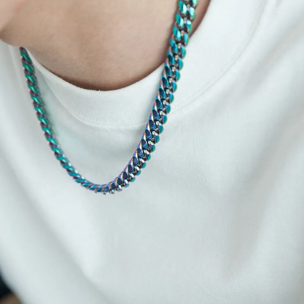 14mm Rainbow Cuban Link Chain