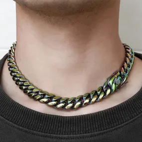 14mm Rainbow Cuban Link Chain