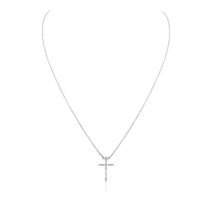 18K Gold Diamond Cross Pendant Necklace