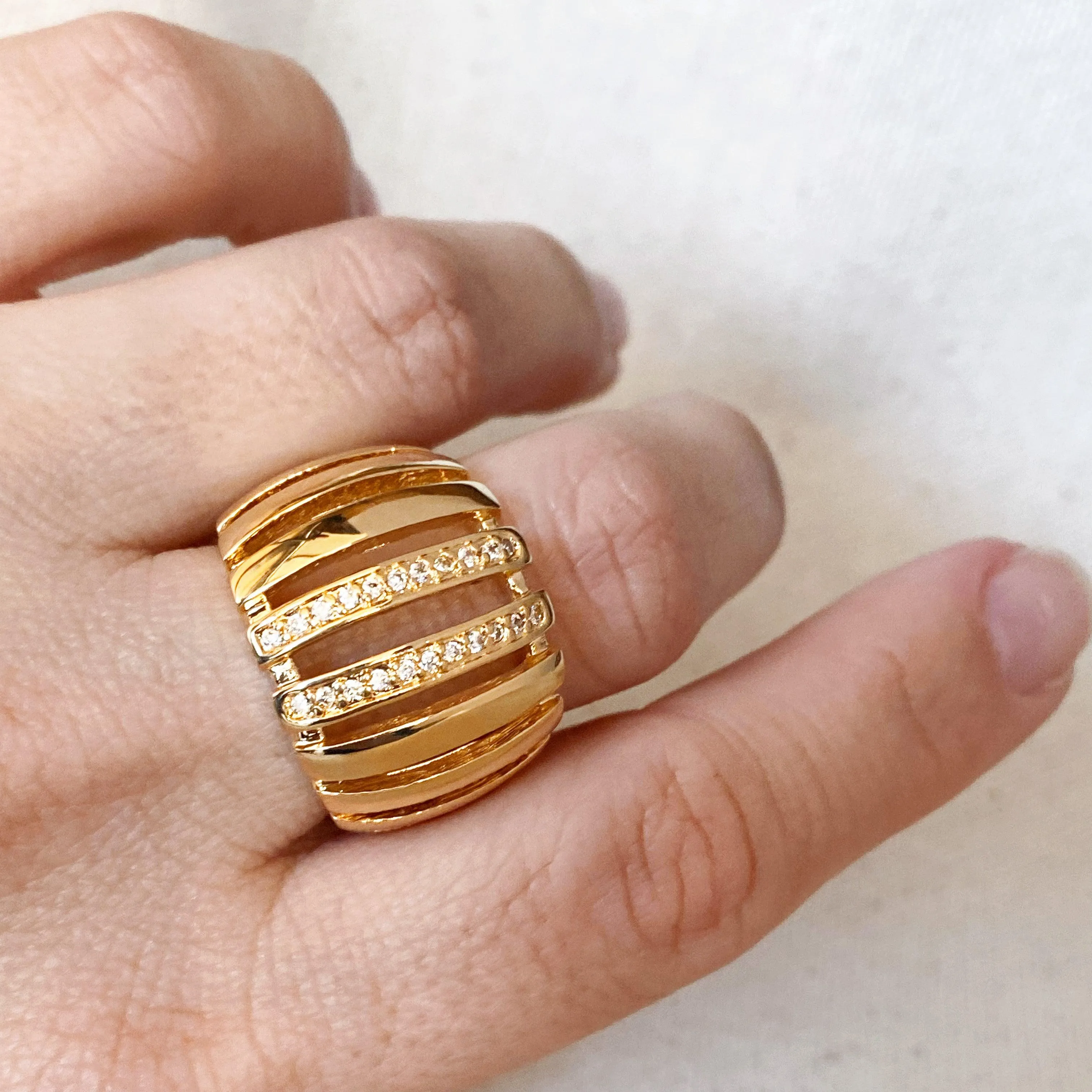 18k Gold Filled Chunky Statement Ring