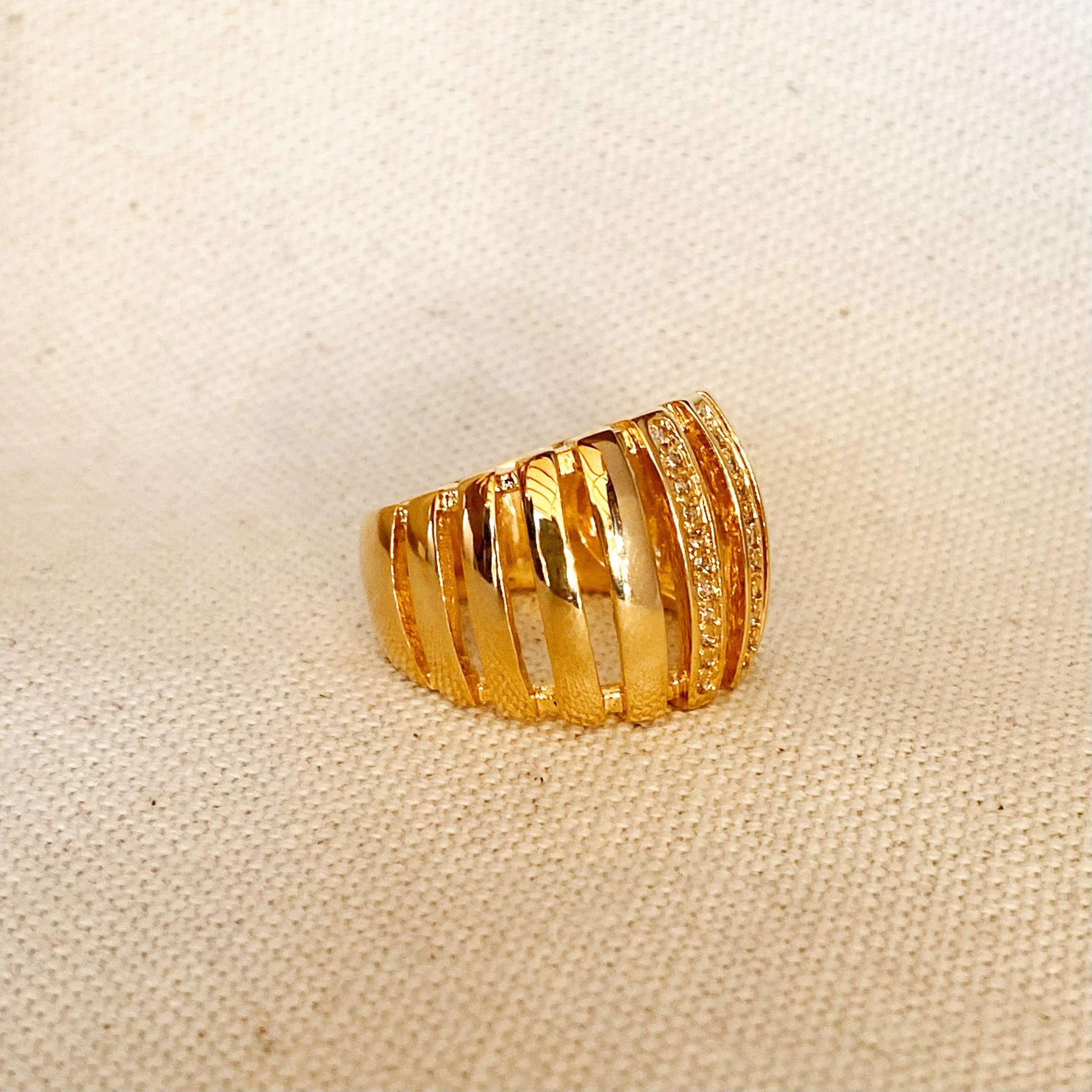 18k Gold Filled Chunky Statement Ring