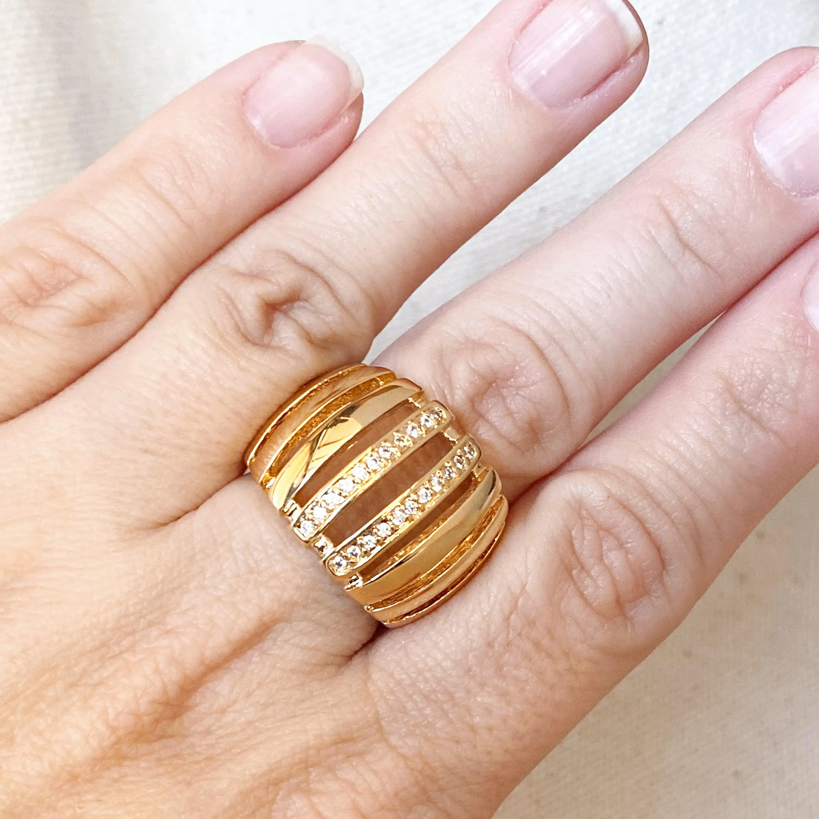 18k Gold Filled Chunky Statement Ring