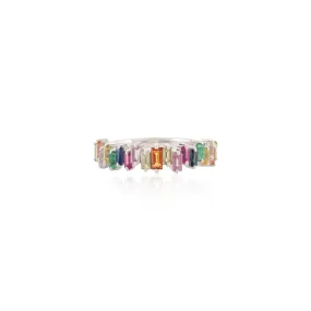 18K Gold Multi Sapphire Eternity Band