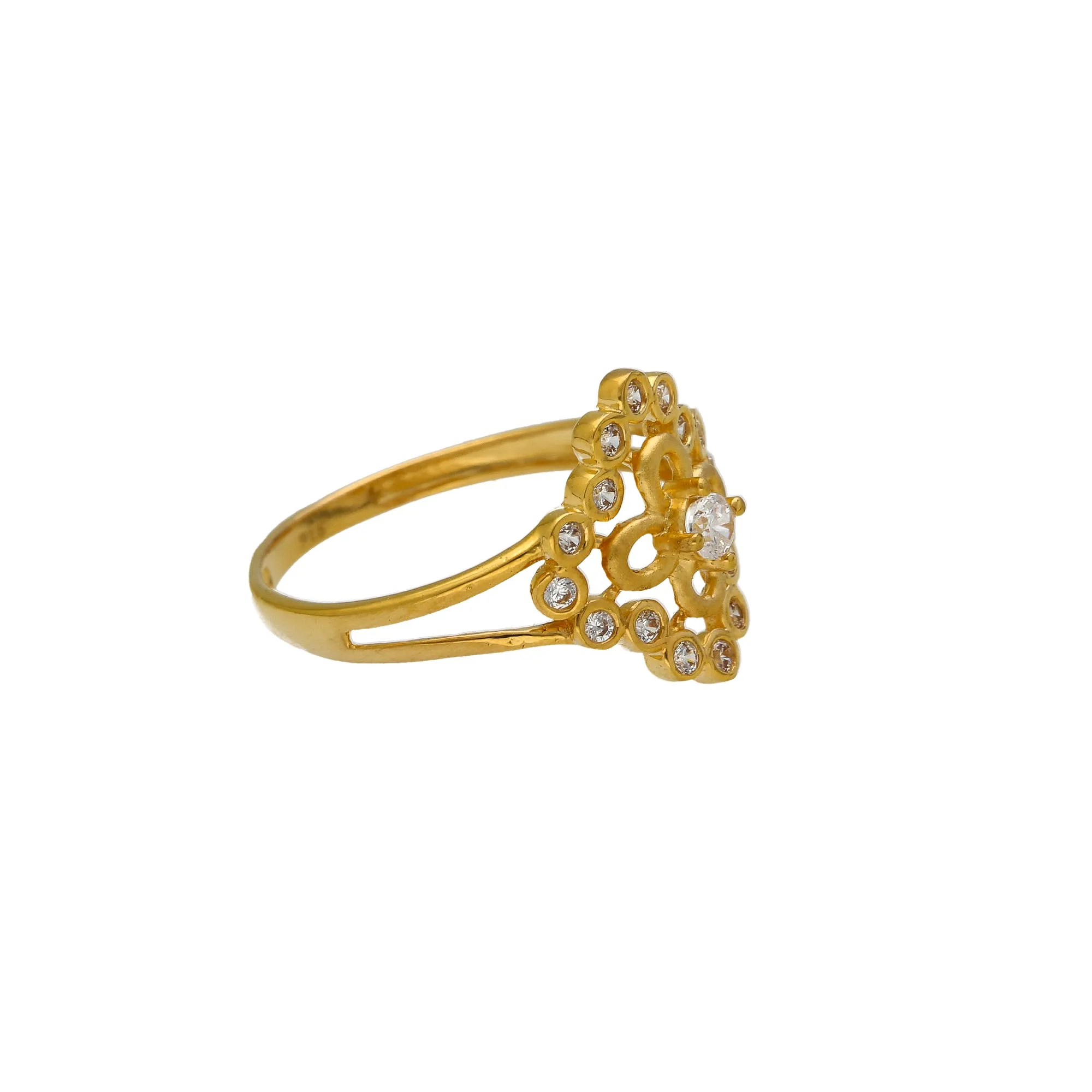 22K Yellow Gold & CZ Ring (2.6gm)