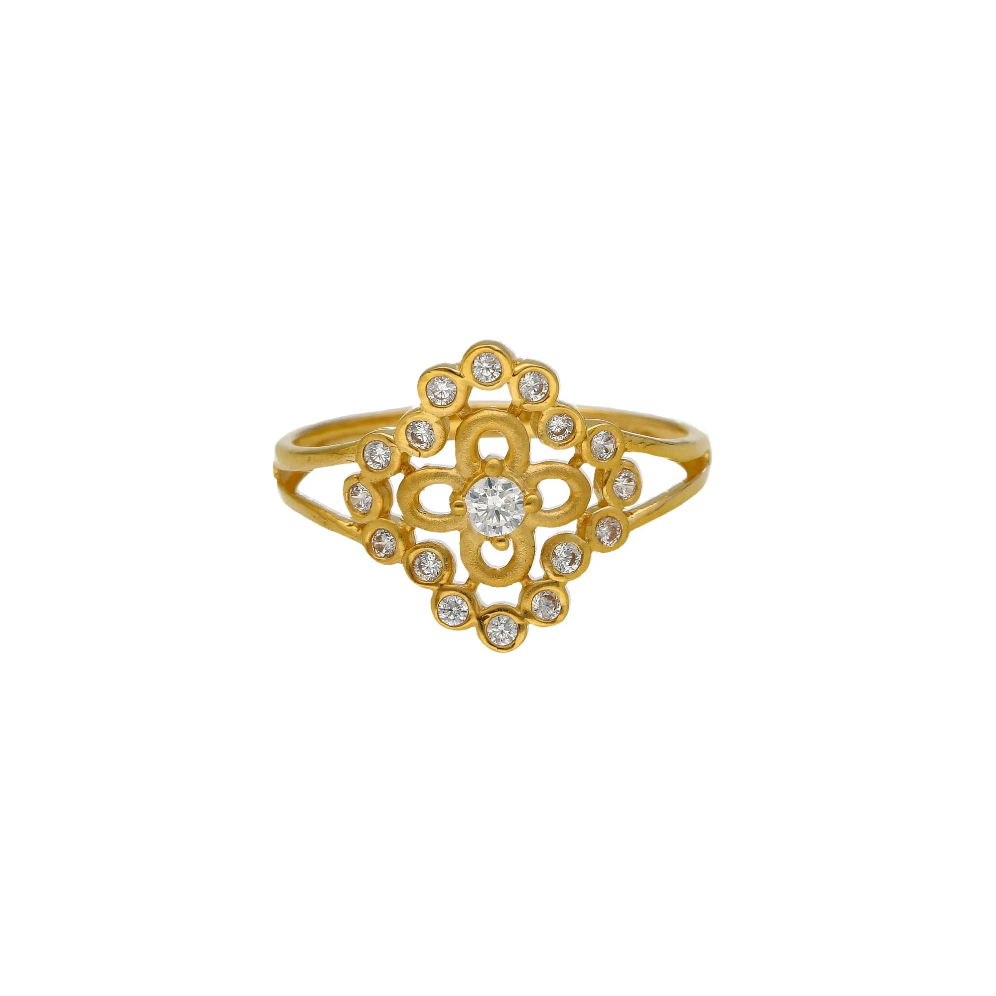 22K Yellow Gold & CZ Ring (2.6gm)