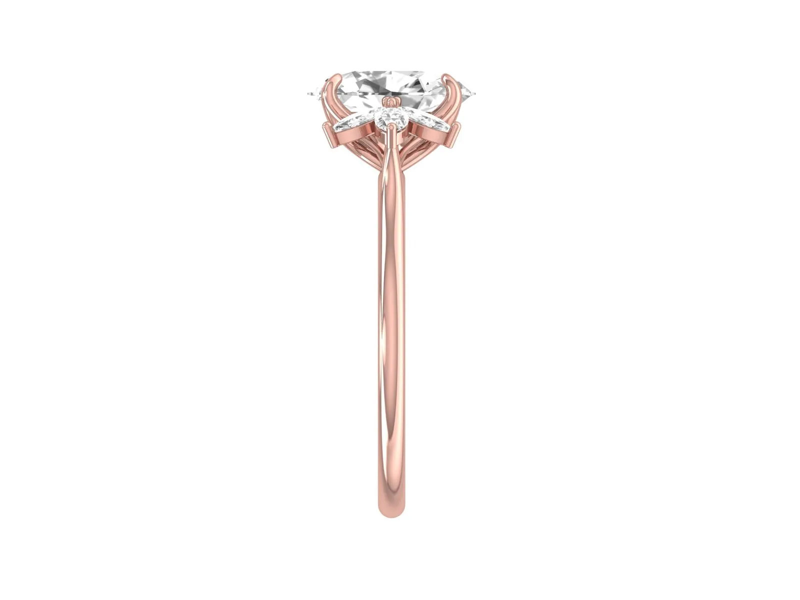 2.5ct Oval cut Rose gold Moissanite engagement ring