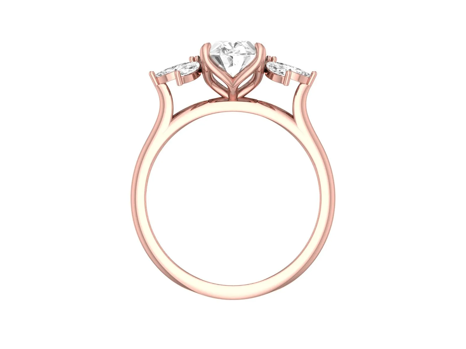 2.5ct Oval cut Rose gold Moissanite engagement ring