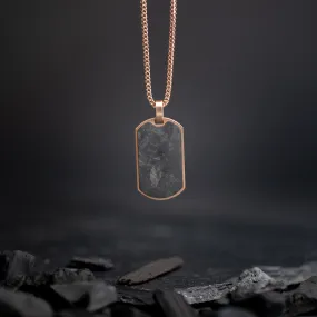 2mm bronze plated foxtail necklace with forged carbon pendant