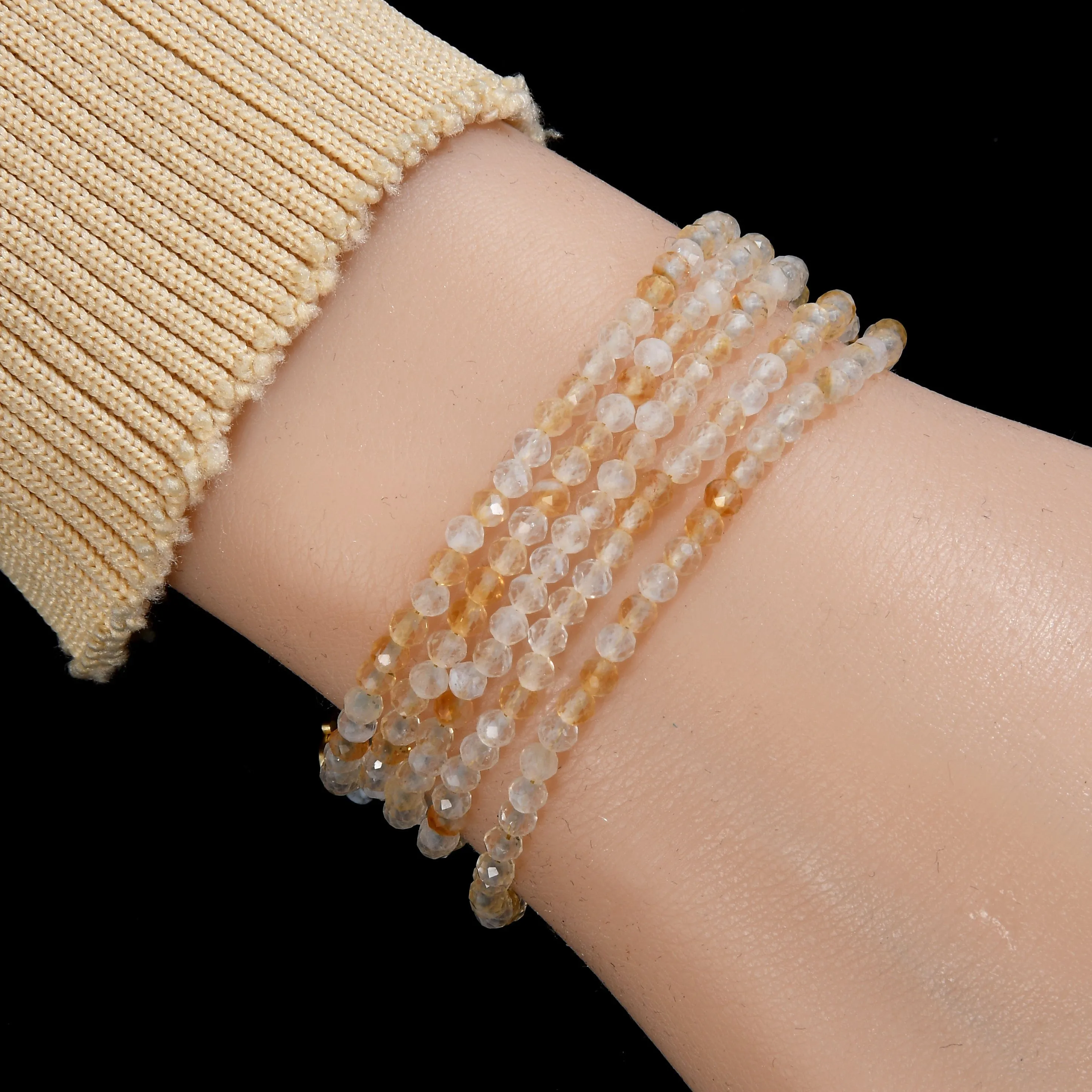 3mm Citrine Faceted 31 Necklace / Multi Wrap Bracelet