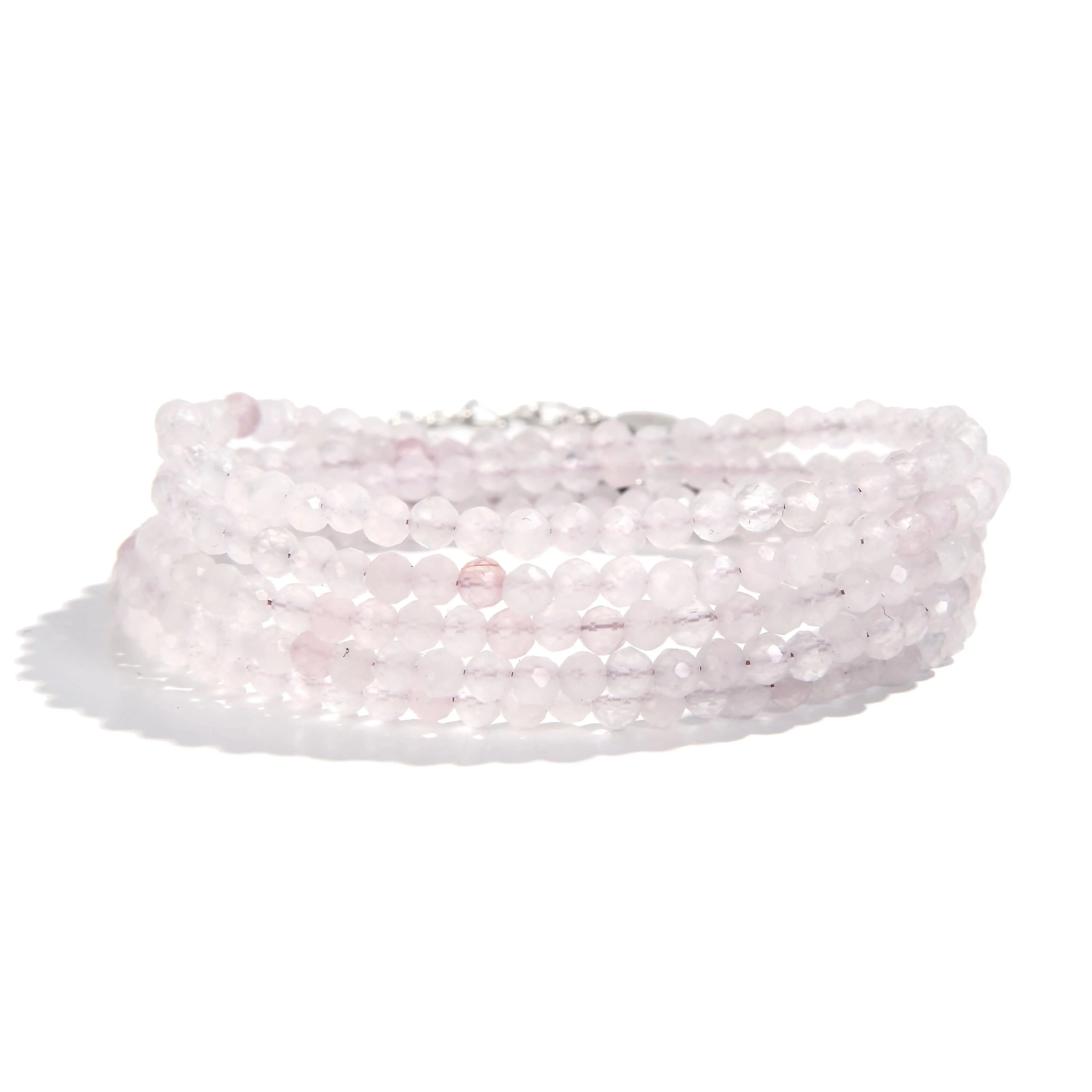 3mm Rose Quartz Faceted 31 Necklace / Multi Wrap Bracelet