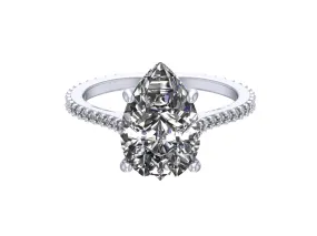 6 CT pear cut moissanite engagement ring