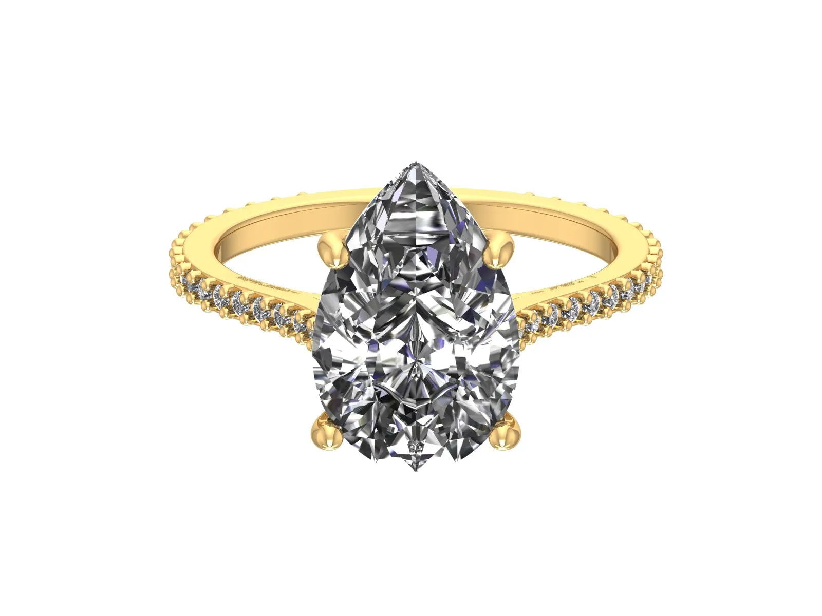 6 CT pear cut moissanite engagement ring