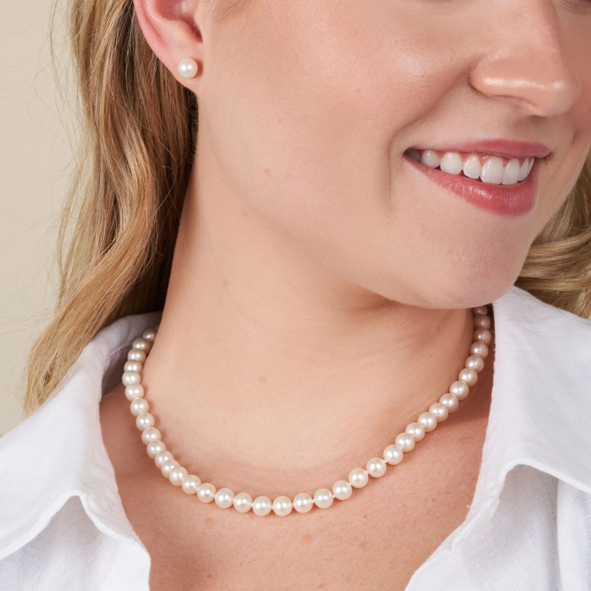 6.5-7.0 mm 16 Inch AAA White Freshwater Pearl Necklace