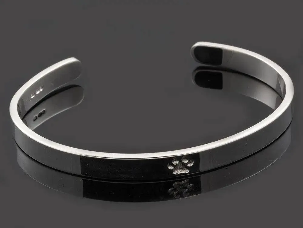 6mm Wide Ladies Silver Cuff Bracelet