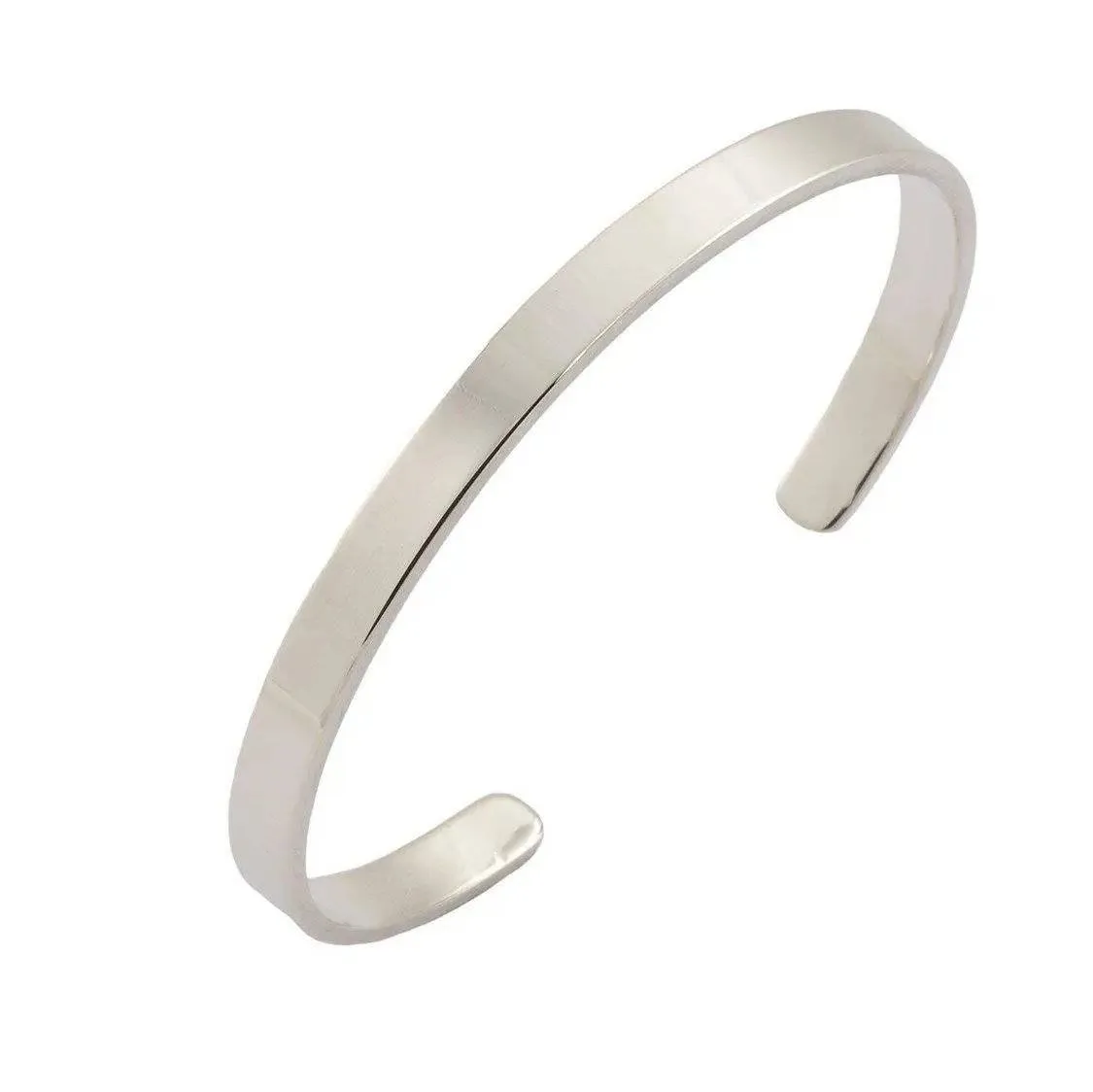 6mm Wide Ladies Silver Cuff Bracelet