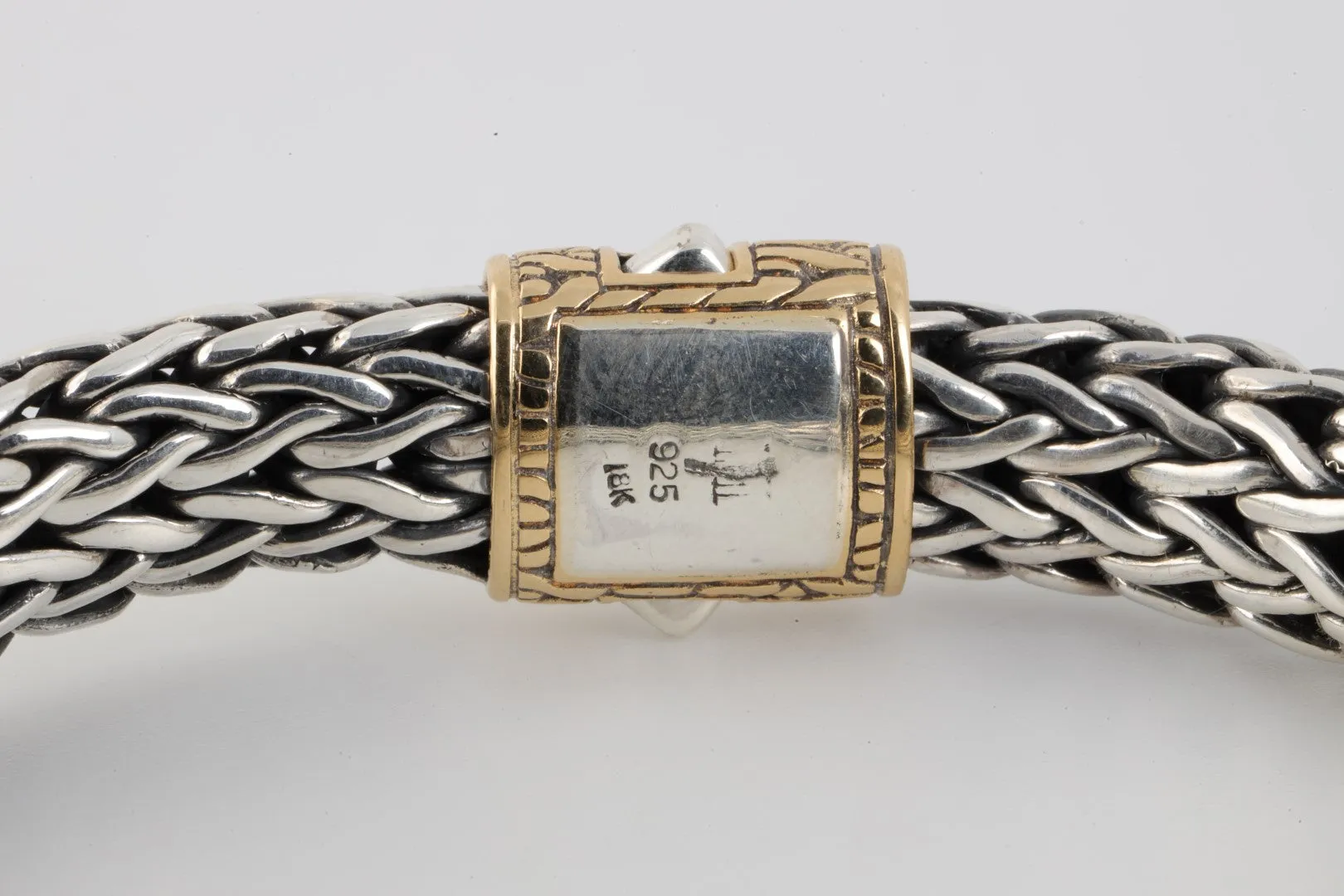 8.5" John Hardy 925 Silver Yellow Gold Classic Woven Bracelet (71.25g.)