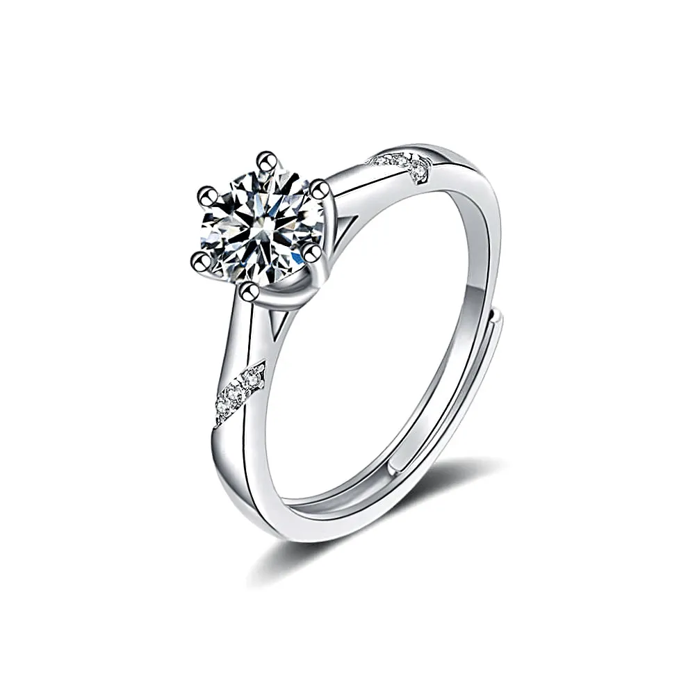 925 Silver Women's Wisp Hollow Spiritual Moissanite Ring