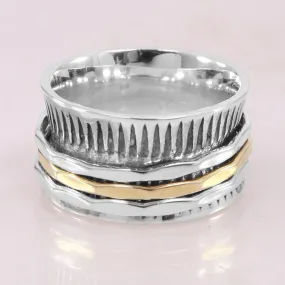 925 Sterling Silver Band Energy Spinner Ring Thumb Band Meditation Ring Fidget Promise Ring Anxiety Ring Gift For Men