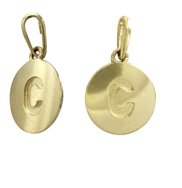 9MM 14KT Yellow Gold Round Disc charm