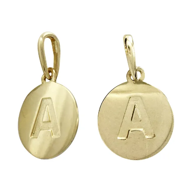 9MM 14KT Yellow Gold Round Disc charm