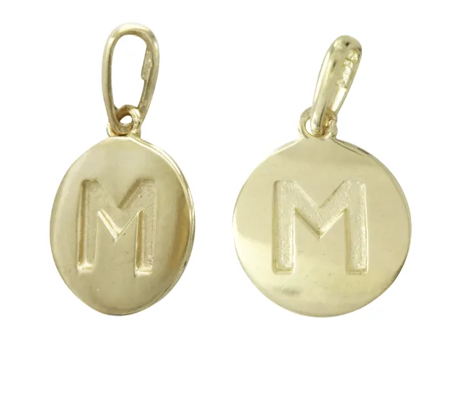 9MM 14KT Yellow Gold Round Disc charm