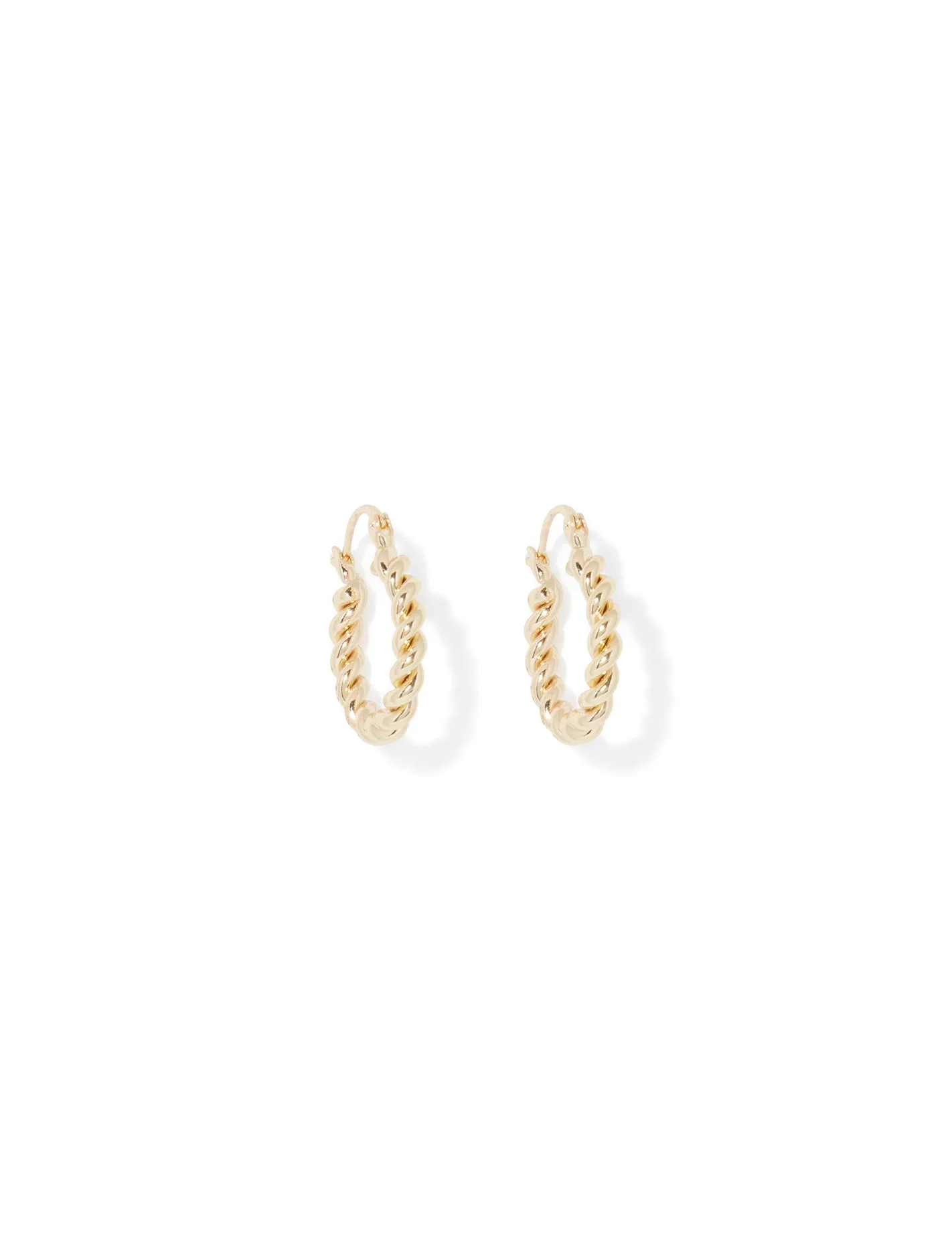 Acacia Twist Gold Plated Hoop Earrings