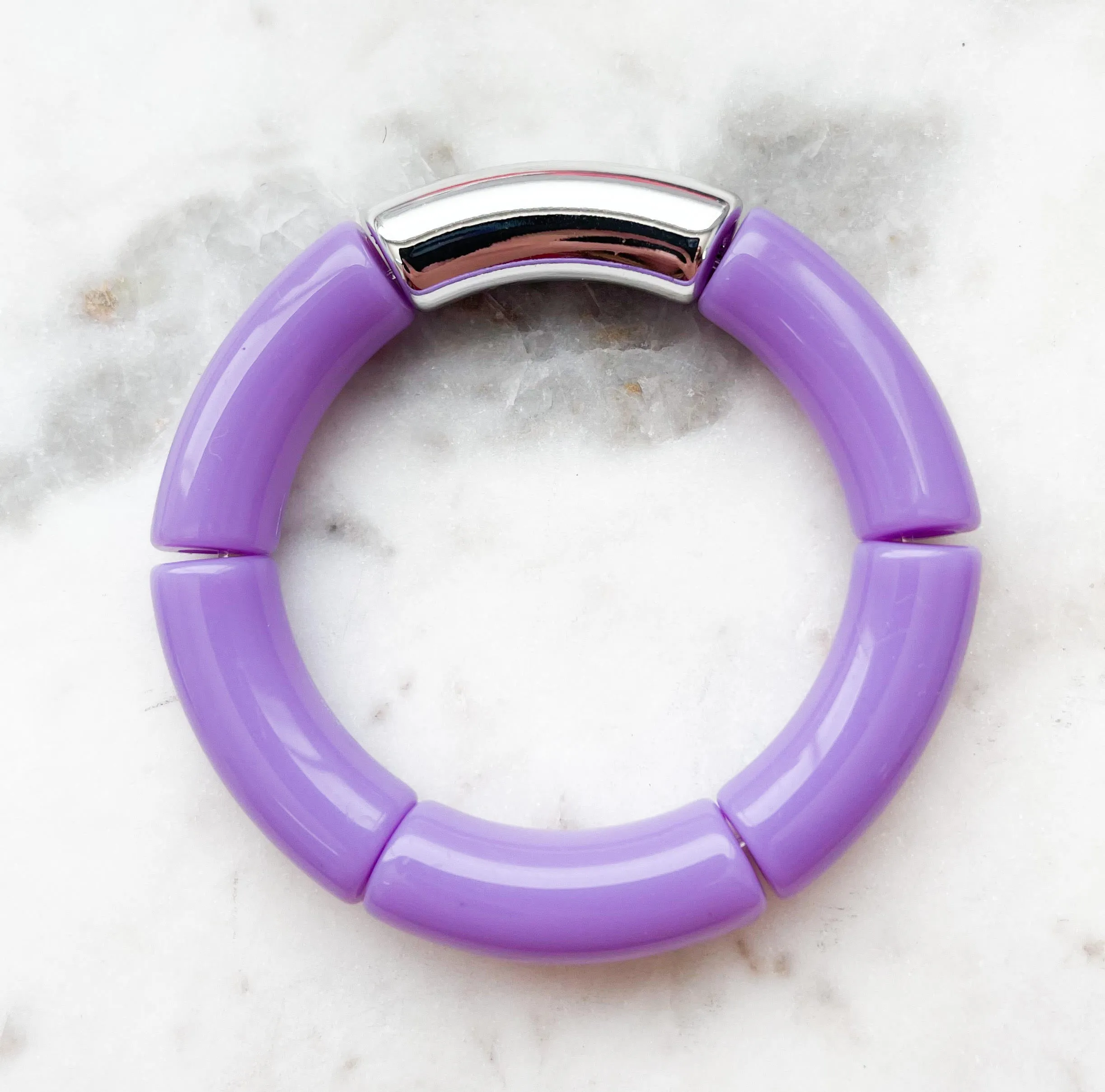 Acrylic Bamboo Bangle Bracelet Lavender