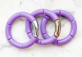 Acrylic Bamboo Bangle Bracelet Lavender