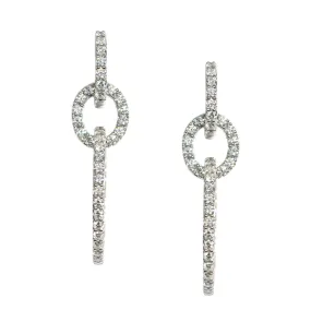 AFJ Diamond Collection - Triple Hoop Diamond Drop Earrings, 18k White Gold