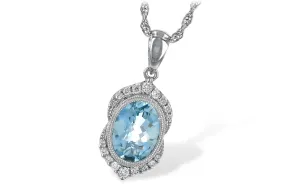 Aquamarine and Diamond Necklace