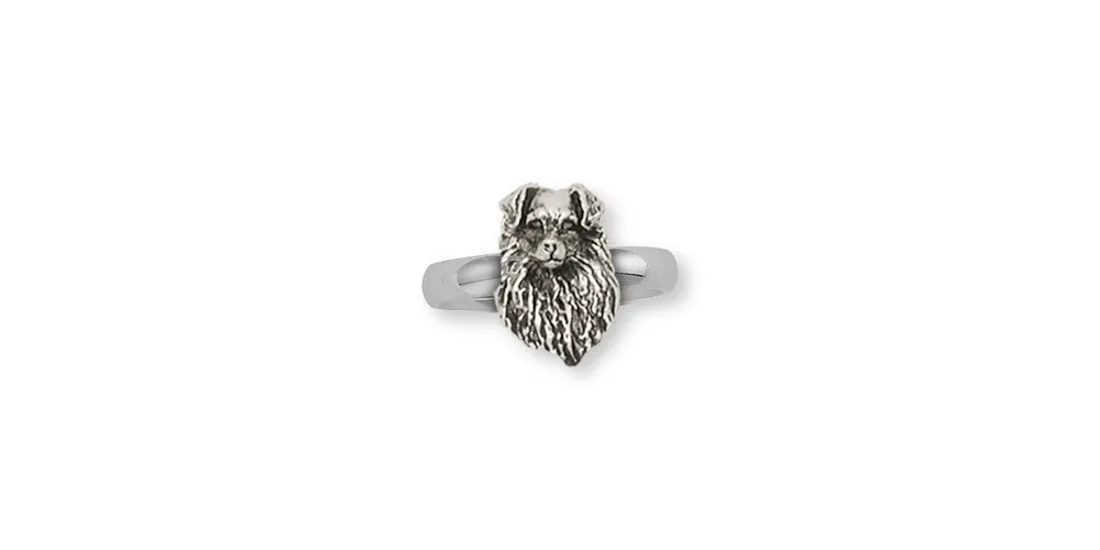 Australian Shepherd Ring Jewelry Sterling Silver Handmade Dog Ring AU8D-R