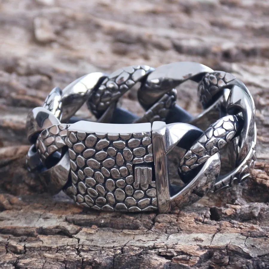 Bagger Bracelet - Dragon Scale - Silver - 1.25 Wide - The Classic - B119