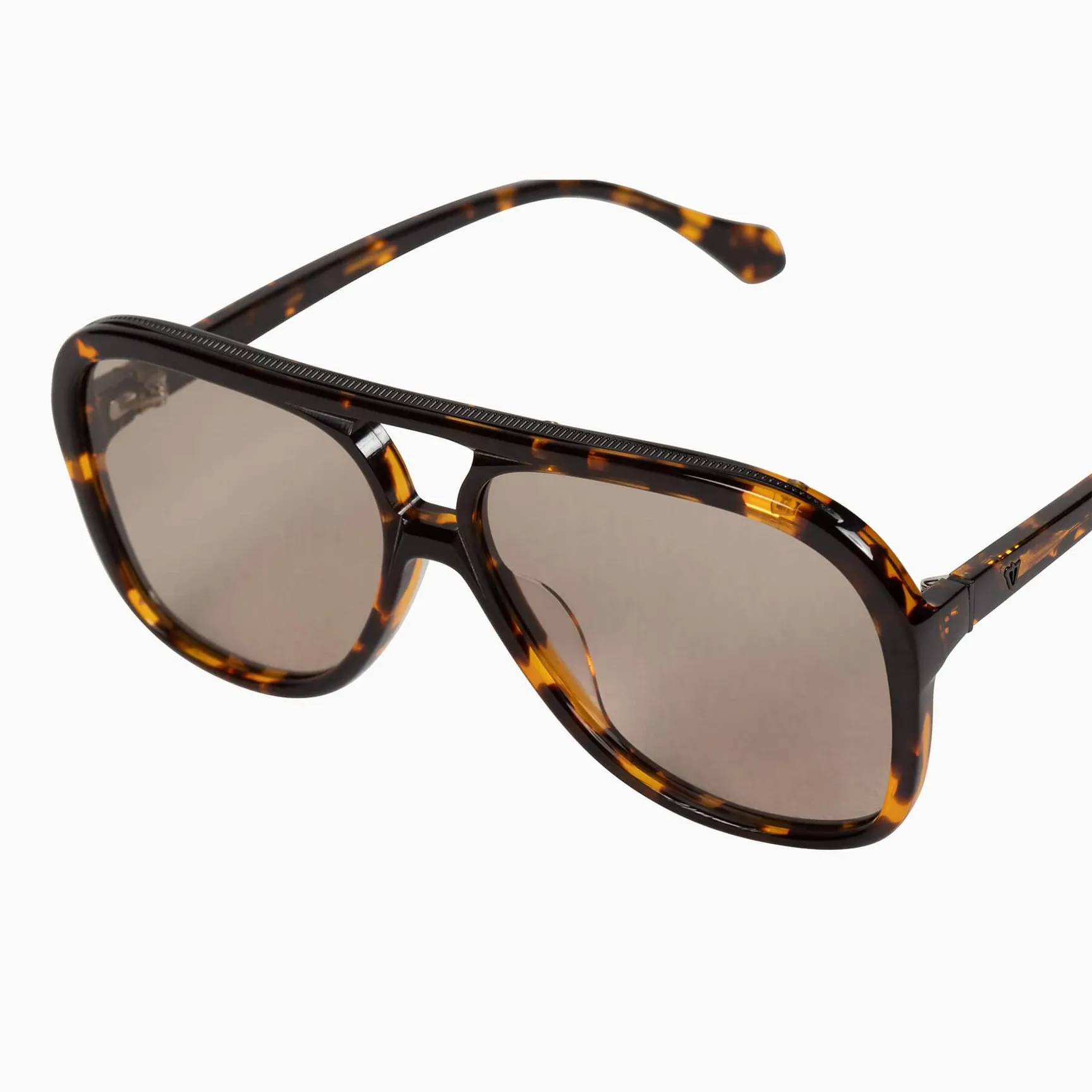 Bang | Sunglasses - Dark Tortoise w. Matte Black Metal Trim / Light Brown Lens