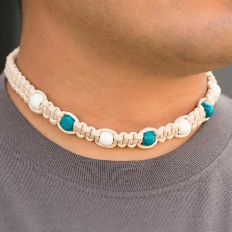 Beach Bound Uni-Sex Blue Choker Necklace