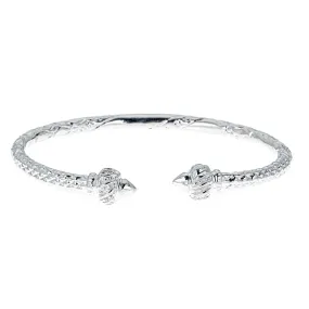 Better Jewelry Ridged Arrow Taj Mahal .925 Sterling Silver West Indian Bangle (40 grams), 1 piece